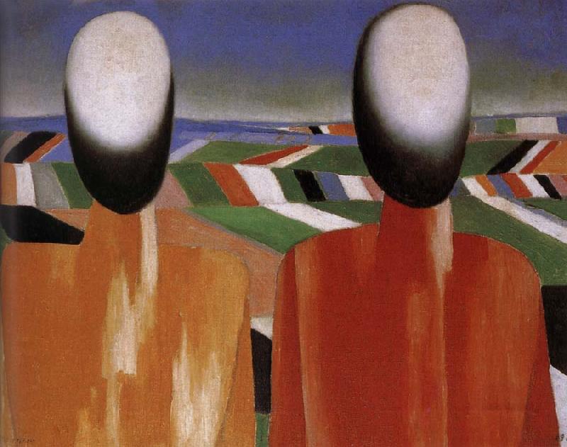 Kasimir Malevich Two Peasants oil painting image